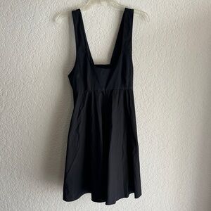 Theory Cotton Black Sleeveless Midi Dress